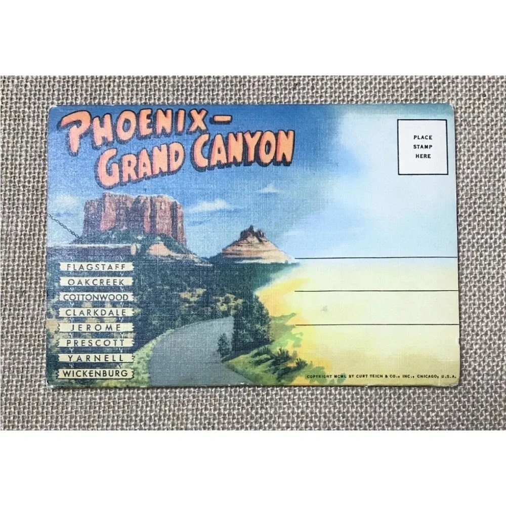 Vintage Phoenix Grand Canyon Foldout Postcard Picture Booklet Junk Journaling